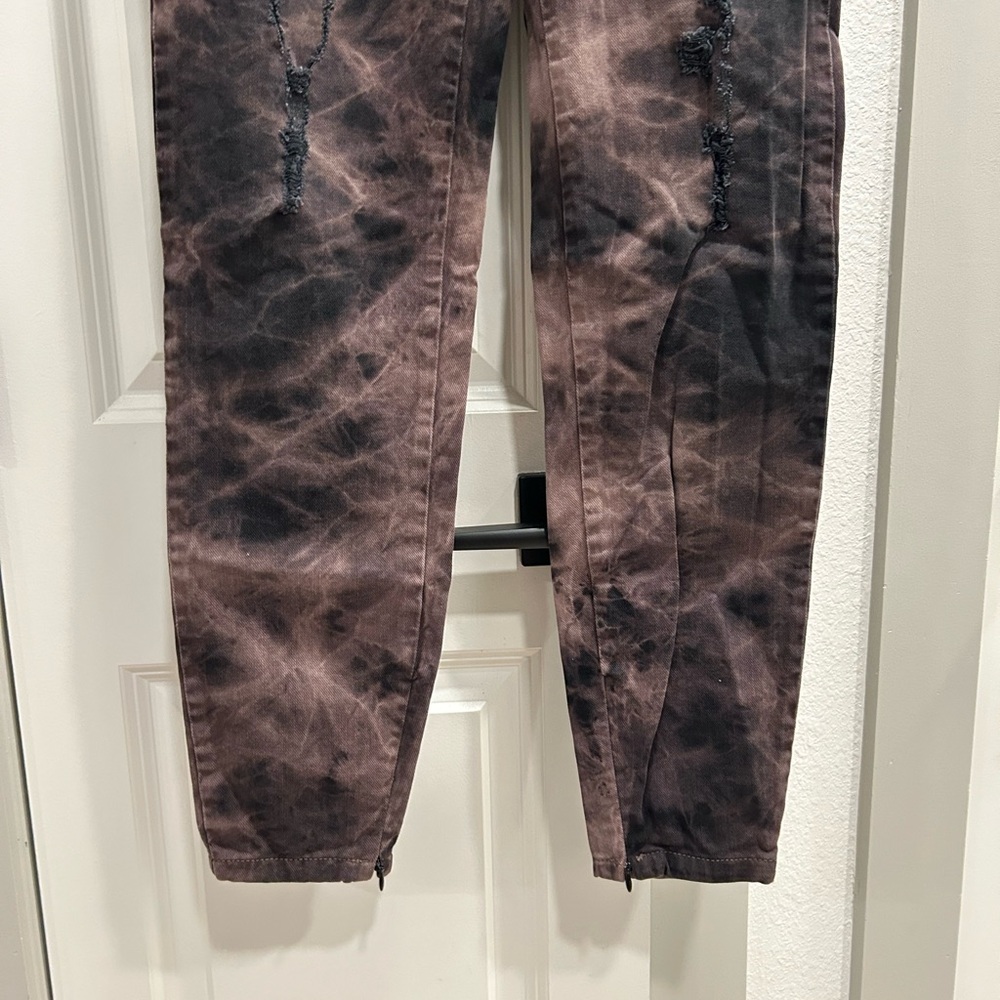 Dolce & Gabbana Brown Bleached Tie Dye Elegant Brown Cotton Jean Joggers 28 - Picture 4 of 13